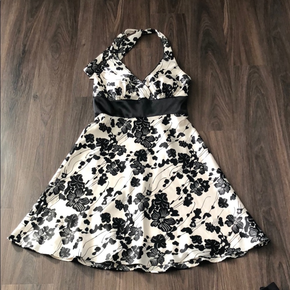 White House Black Market silk halter dress